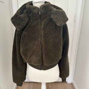 Alo Yoga Olive Green Foxy Sherpa Jacket